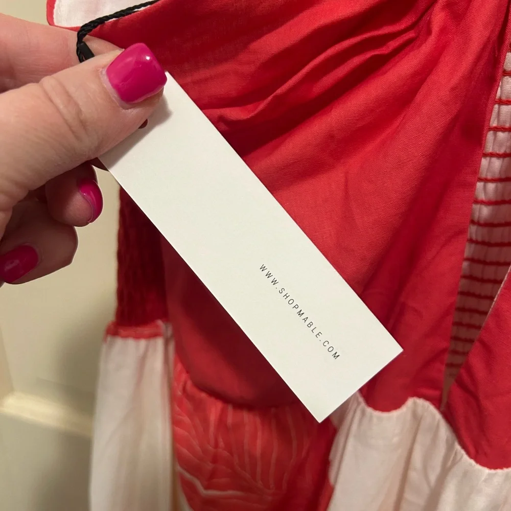 Mable Coral and White Halter Dress - Picture 6 of 6